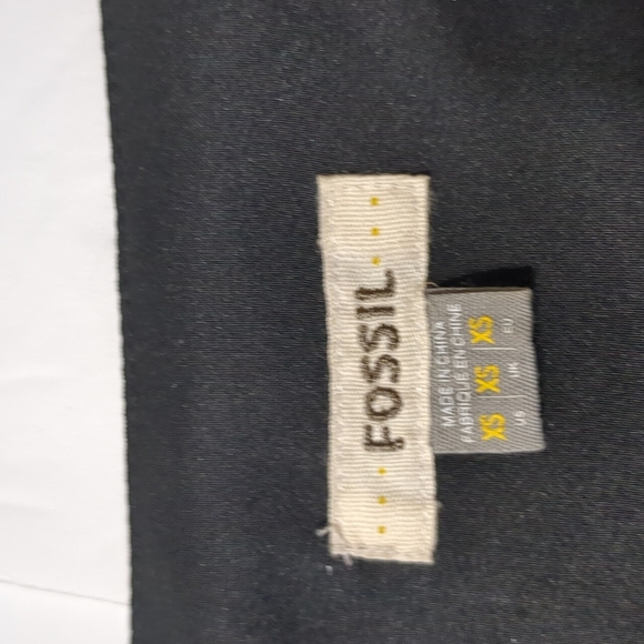 Fossil Silk Shift Brown Dress Swan Polka Dot Size XS - Picture 3 of 12